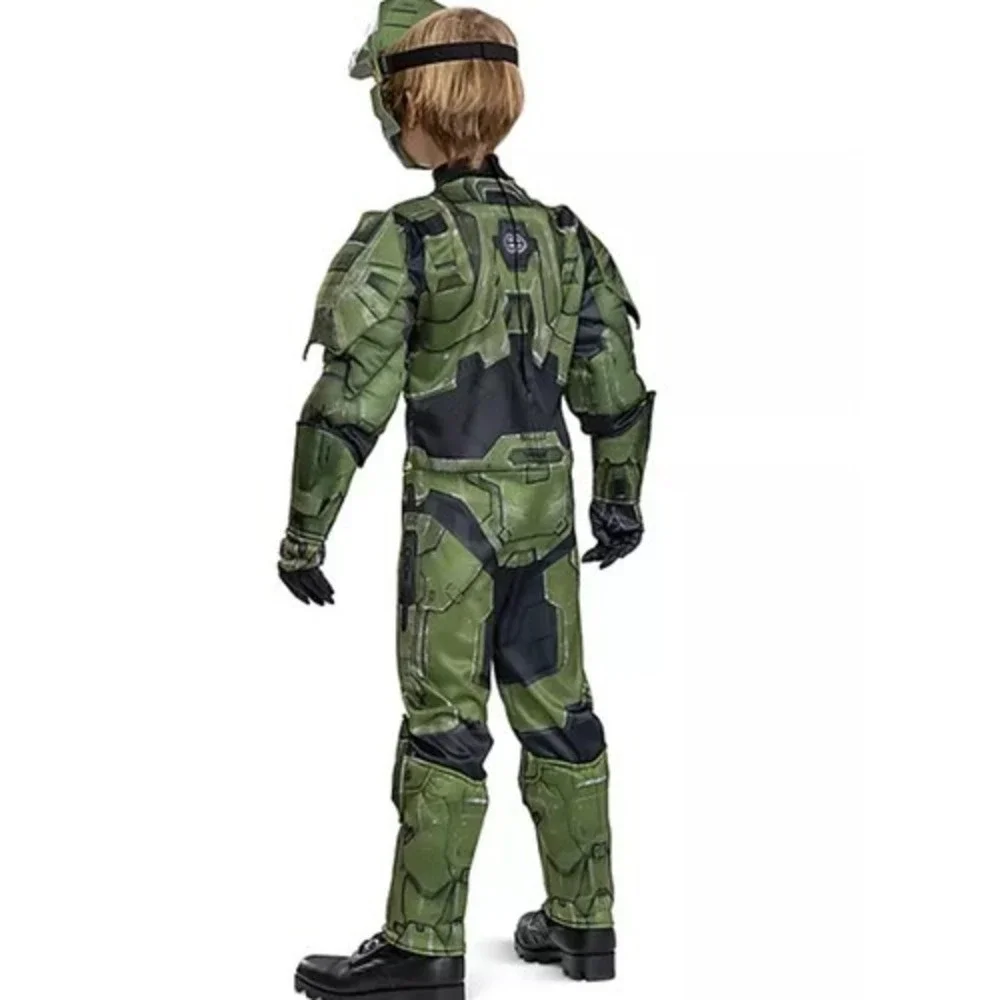 Halo Infinite Master Chief Kids Costume Size Small 4-6 Muscle Padded Jumpsuit